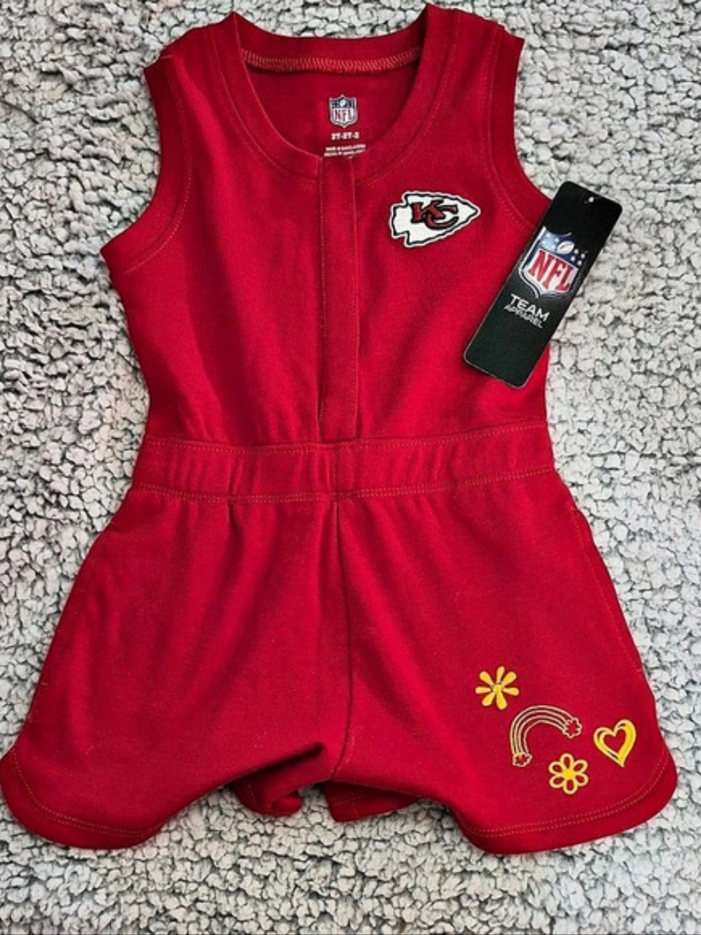 NFL Team Apparel Kansas City Chiefs romper Chiefs Romper Red Size 2T NWT